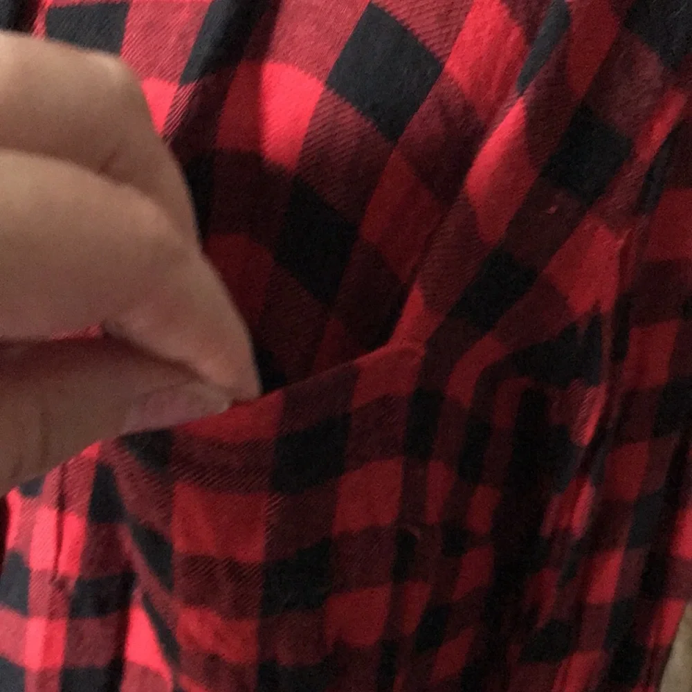 Buffalo Plaid Red Flannel Shirt Long sleeves Long-s FINAL Sale - Picture 3 of 7